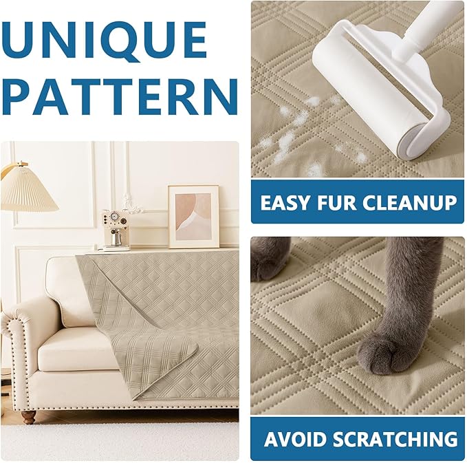 hyha Waterproof Dog Blanket, Reversible Pet Bed Blanket, Soft Sofa Couch Cover for Dogs Washable, Waterproof Pet Couch Covers for Sofa Puppy Cats Furniture Protector(40"x80", Taupe/Taupe)