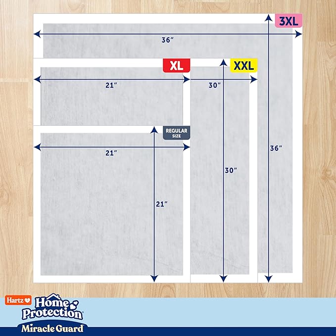 Hartz Home Protection Miracle Guard Dog Pads, XXL Size 20 Count, 3X Absorbency & 3X Longer use, Won't Leak and Odor Eliminating