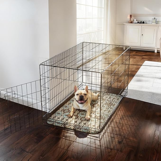 FXW Washable Pee Pads for Dogs, Puppy Pads with Super Absorbent, Specifically Designed for 36inch Cages, 23" x 35" Rectangle, Tribal Beige, 2 Packs