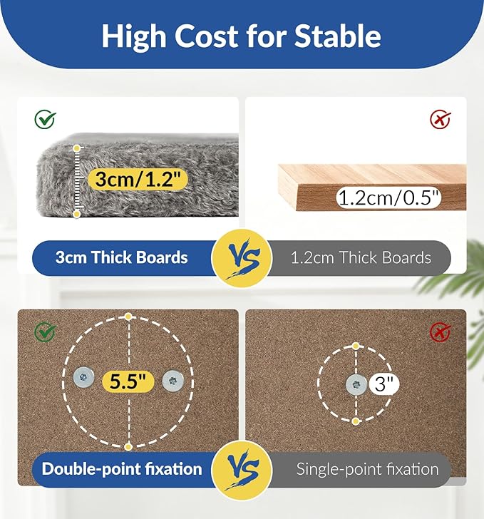 Cat Craft Cat Scratching Post with Bed Carpet Scratching Post with Perch Cat Pole for Indoor Cats Cat Tree Tower, Dark Grey