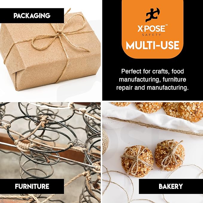 Sisal Twine - 1 Ply 1250 Ft Thin Natural Fiber Rope on Spool - Rope Cat Scratching Post, Rope for Cat Scratcher, Cat Tree Replacement Parts, Pet Toy - Decorative Cordage for Crafts, Pole Wrap