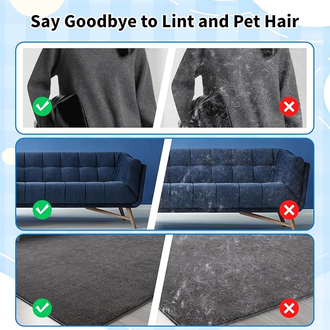 Pet Hair Removal Glove for Cats & Dogs, Reusable Magic Brush for Pet Hair, Upgraded Five-Finger Electrostatic Pet Hair Removal Tool for Laundry, Couch, Carpet, Car Seat