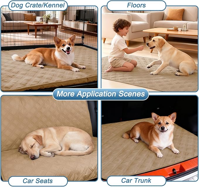 hyha Waterproof Dog Blanket, Reversible Pet Bed Blanket, Soft Sofa Couch Cover for Dogs Washable, Waterproof Pet Couch Covers for Sofa Puppy Cats Furniture Protector(52"x82", Camel/Beige)