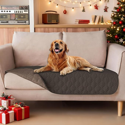 gogobunny 100% Double Sided Waterproof Dog Blanket Soft Pet Bed Cover Reversible Protect Furniture Couch Sofa Car for Puppy Large Dog Cat (Dark Coffee/Light Coffee, 32x53 Inch (Pack of 1))