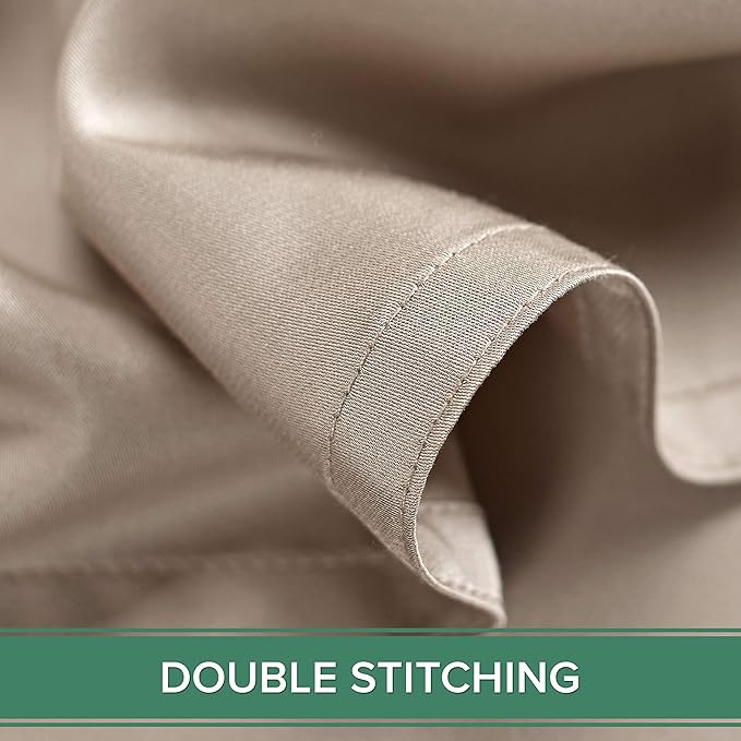 Pure Bamboo California King Sheets, Genuine 100% Organic Viscose Derived from Bamboo Bed Sheet Set, Soft & Cooling, Double Stitching, 2 Year Quality Promise (California King, Sand)