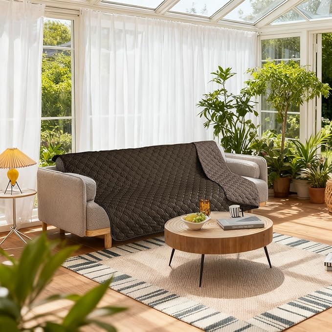 gogobunny 100% Double Sided Waterproof Dog Blanket Soft Pet Bed Cover Reversible Protect Furniture Couch Sofa Car for Puppy Large Dog Cat (Dark Coffee/Light Coffee, 68x82 Inch (Pack of 1))