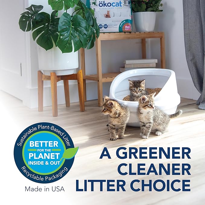 ökocat Multi-Cat Wood Clumping Cat Litter, Unscented, 26 pounds XL - Natural Ingredients, Obliterates Odors with Natural Odor Neutralizer, Clumps Solid, 99% Dust Free, Great for Multiple Cats