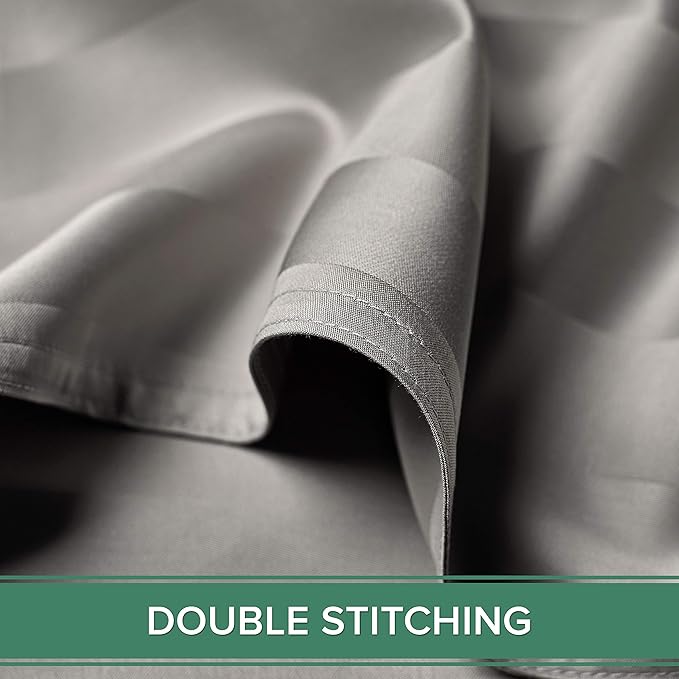 Pure Bamboo Twin Sheets, Genuine 100% Organic Viscose Derived from Bamboo Bed Sheet Set, Luxuriously Soft & Cooling, Double Stitching, 2 Year Quality Promise (Twin, Jacquard Silver)