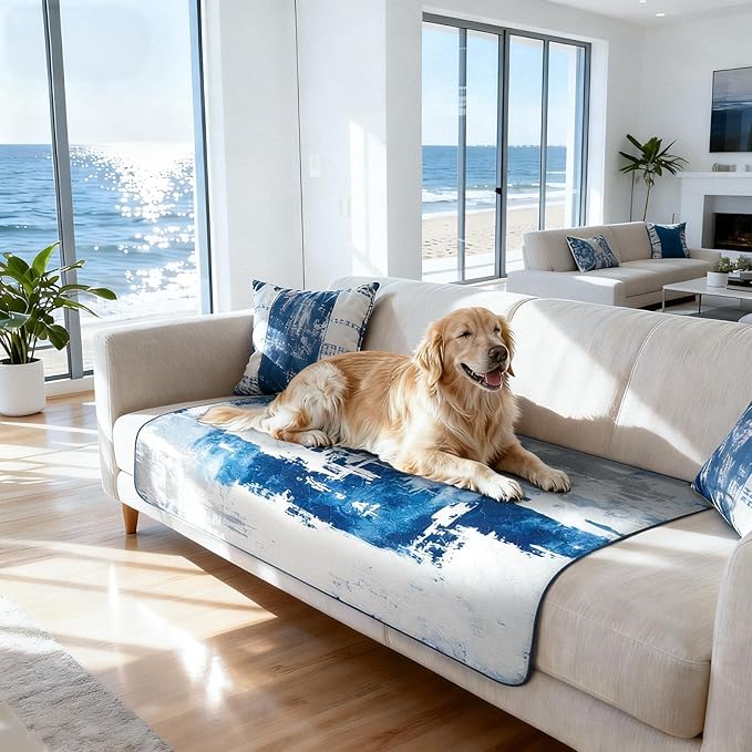 FXW Washable Pee Pads for Dogs, Puppy Pads with Super Absorbent, Specifically Designed for FXW Rollick/Homeplus 24inch 6 Panels Dog Playpen, 39" x 63" Rectangle, Tie-Dye Blue, 1 Pack