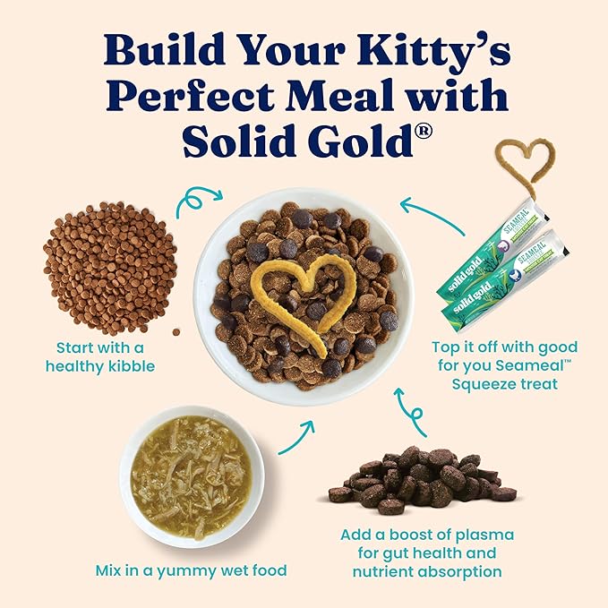 Solid Gold Wet Cat Food Variety Pack Shreds in Gravy - Healthy Canned Cat Food Made w/Real Chicken & Protein Shreds, Vitamins - Grain Free & Gluten Free Canned Meals for Cats & Kittens - 12ct/3oz Can