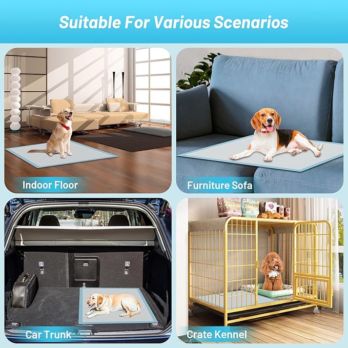 Puppy Pee Pads for Dogs - 32"x36" Extra Large, 60 Count, Leak-Proof & Super Absorbent, Thicken Disposable Potty Pads for Puppy & Cat Training