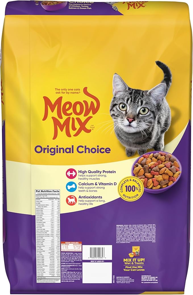 Meow Mix Original Choice Dry Cat Food, 22 Pound Bag