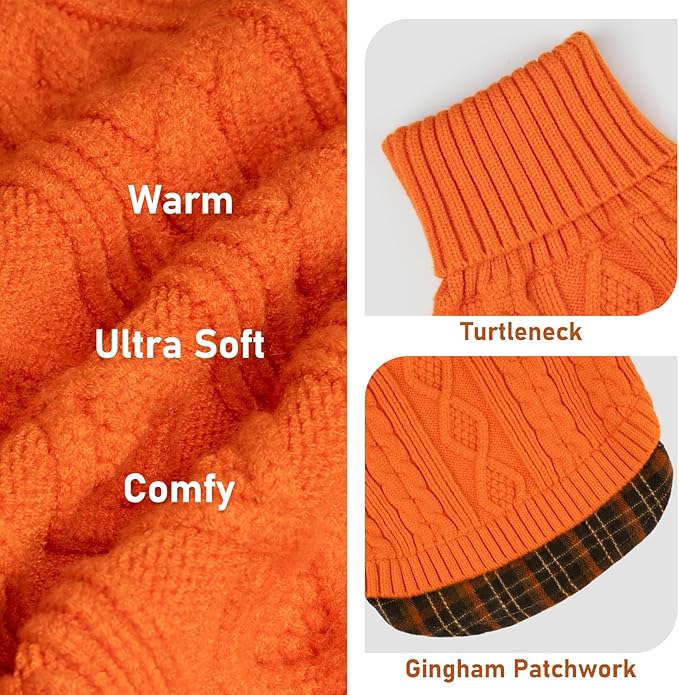 KYEESE Dog Sweater Stretchy Thick Pet Coat for Fall Winter Cold Weather Warm Turtleneck Medium Dogs Sweater Soft Pullover Dog Sweaters for Medium Dogs Girl