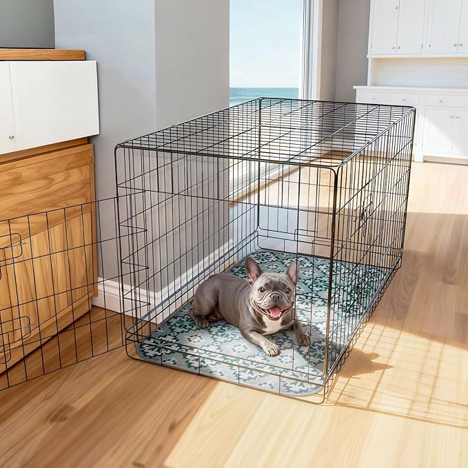 FXW Washable Pee Pads for Dogs, Puppy Pads with Super Absorbent, Specifically Designed for 36inch Cages, 23" x 35" Rectangle, Tribal Blue, 2 Packs