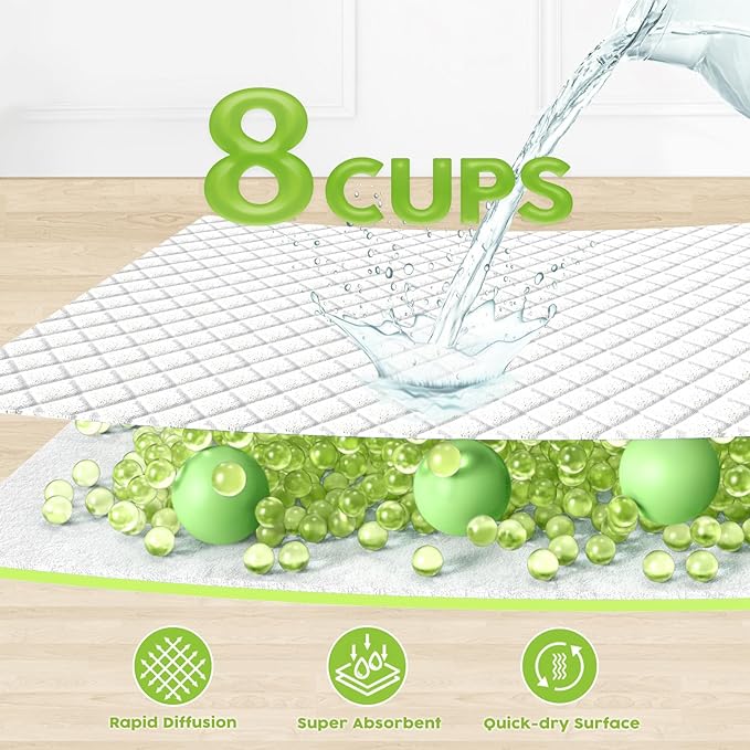 CROCI Pee Pads for Dogs 28x34in Daisy Pattern, Puppy Pads with Adhesive Tabs Super Absorbent Up to 8 Cups, Disposable (40 Counts)