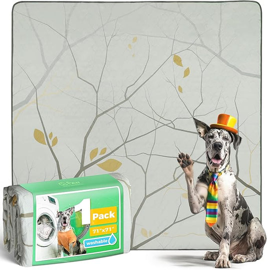 FXW Washable Pee Pads for Dogs, Puppy Pads with Super Absorbent, Specifically Designed for FXW Rollick/Homeplus 32 inch 8 Panels Dog Playpen, 71" Square, Branch, 1 Pack