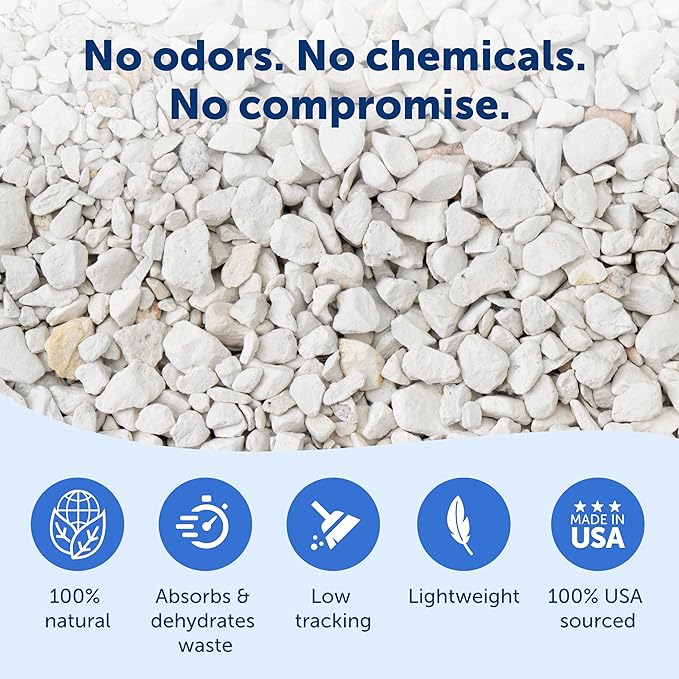 PetSafe ScoopFree Premium Fragrance-Free Natural Cat Litter - Long-Lasting Litter - High Absorbency & Low-Tracking Design - Non-Clumping Pebbles - 8 lb Bag