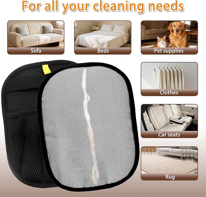 2 PCS Pet Hair Remover Glove Reusable cat and Dog Hair Remover Static dehairing Gloves for Sofas, Furniture, Carpets, car Seats, pet Grooming cat and Dog dehairing Tools