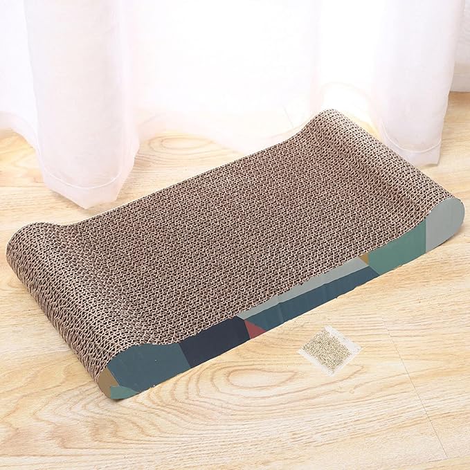 Cat Scratch Board, Bone-Shaped Design cat Scratch pad, Brown Corrugated Cardboard, pet cat Toy, Reversible cat Scratch Toy (1pcs)