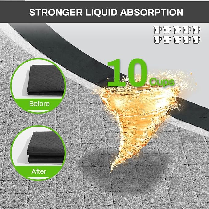 Charcoal Puppy Pads 28x34 Inches Extra Large Dog Pee Pads Odor-Control & Leak-Proof Disposable Pet Training Edge-Wrapping Thicken Potty Pad for Dogs, Cats, Rabbits (100 Pieces)