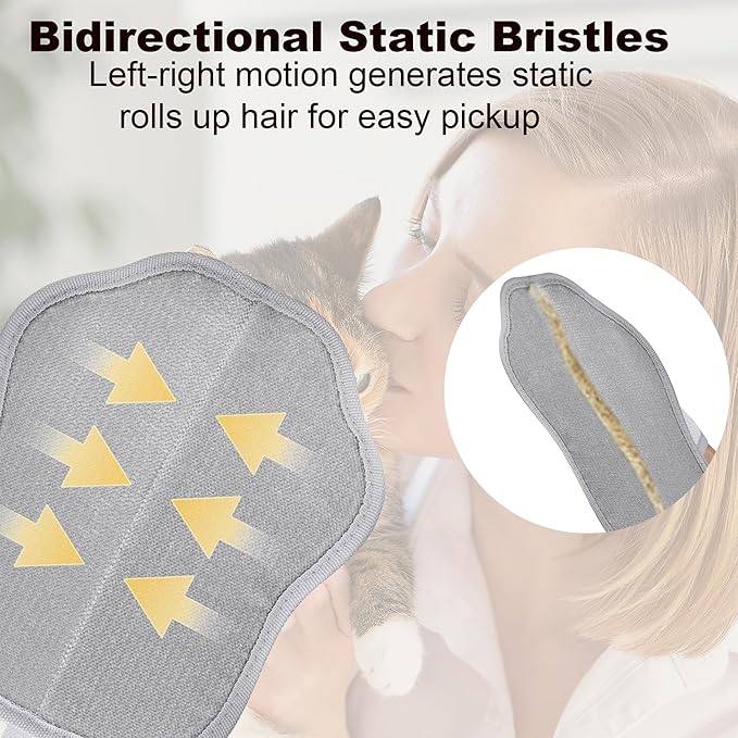 Pet Hair Removal Glove for Cats & Dogs, Reusable Electrostatic Pet Hair Remover Tool, Lint Brush for Couch, Clothing, Carpet, Car Seat