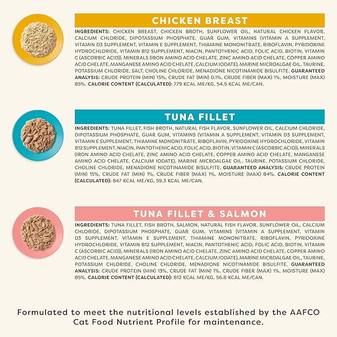 Applaws Vitality Wet Cat Food in Broth, Natural Cat Food with Added Vitamins & Minerals, Grain-Free, Carrageenan Free, Variety Selection in Broth (12 Count, 5.5 oz Cans)