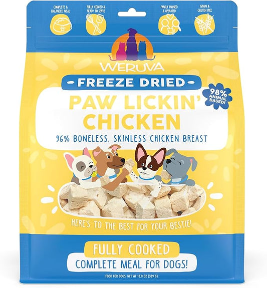 Weruva Dog Freeze Dried, Paw Lickin' Chicken with Chicken Breast, 13oz Bag