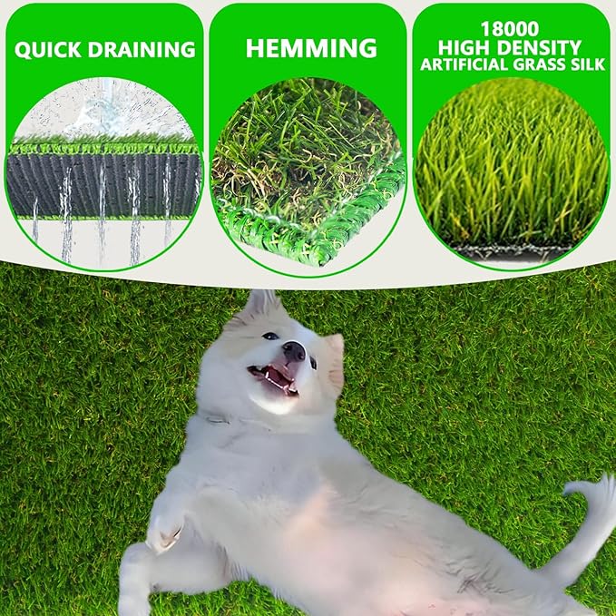Reusable Dog Loo System with Artificial Grass Turf&Pee Pads&Tray, for Puppy Potty Training is Portable&Easy to Clean,35x23in Large Dog Litter Box Toilet for Indoor/Outdoor use（Large）