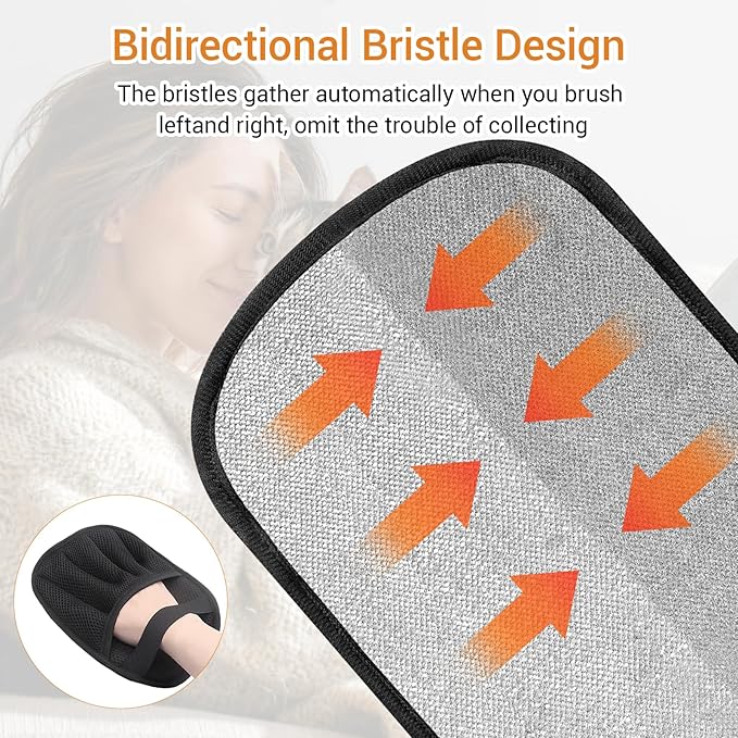 2 Pcs Pet Hair Removal Glove for Cats & Dogs, Five-Finger Electrostatic Pet Hair Gloves, Reusable Pet Hair Removal Tools,Cat & Dog Hair Remover for Couch, Suitable for, Bed Sheets, Clothes, Carpets