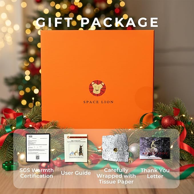 SPACE LION Dog Puffer Jacket, Down Winter Coat, Durable Outdoor Coat for Cold and Windy Conditions, Lightweight & Adjustable Fit Coats for Large Dogs,(Black, Size24/2XL)