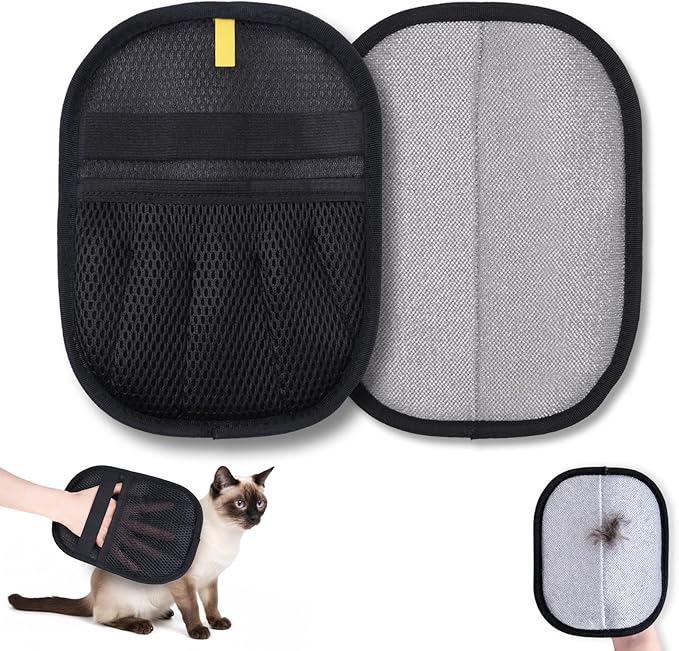 Pet Hair Removal Glove Magic Brush for Cats Dogs，Reusable Electrostatic Pet Hair Remover Gloves Supplies for Rugs Couch, lint,Carpet, Car Seat & Laundry Furniture (Gloves x 2)