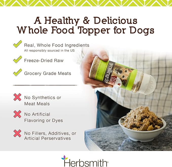 Herbsmith Kibble Seasoning – Freeze Dried Turkey – Dog Food Topper for Picky Eaters -4.9 oz