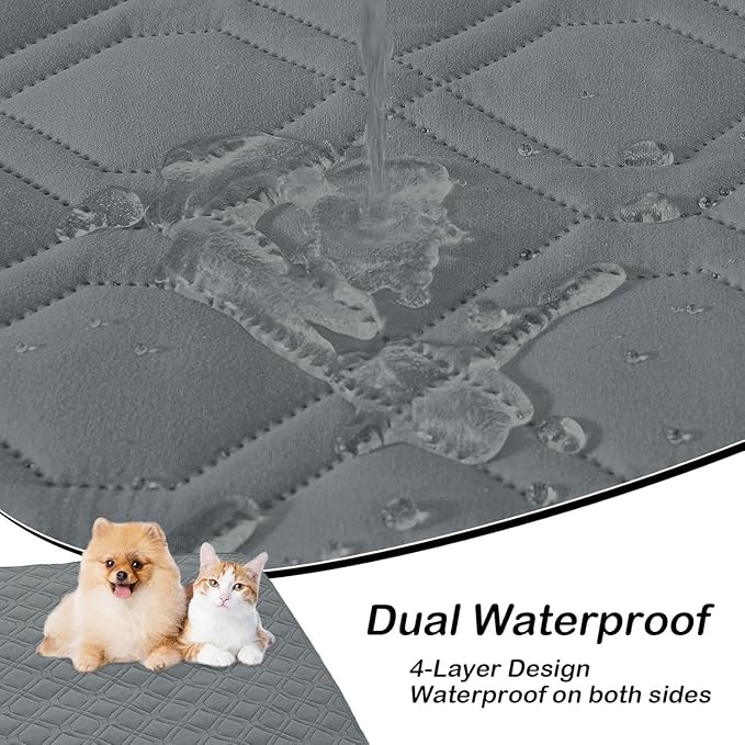 hyha Waterproof Dog Bed Blanket, Soft Pet Blankets, Waterproof Couch Cover for Dogs, Reversible Sofa Covers Washable for Furniture (40x70 Inch, Dark Grey/Dark Grey)