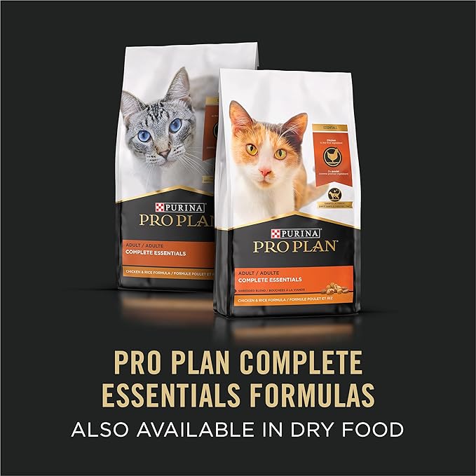 Purina Pro Plan Grain Free Wet Cat Food Pate, COMPLETE ESSENTIALS Beef & Carrots Entree Classic - (Pack of 24) 3 oz. Pull-Top Cans