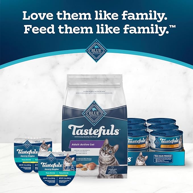 Blue Buffalo Tastefuls Active Cat Dry Cat Food, Made in the USA with Natural Ingredients, Chicken & Brown Rice Recipe, 3-lb. Resealable Bag