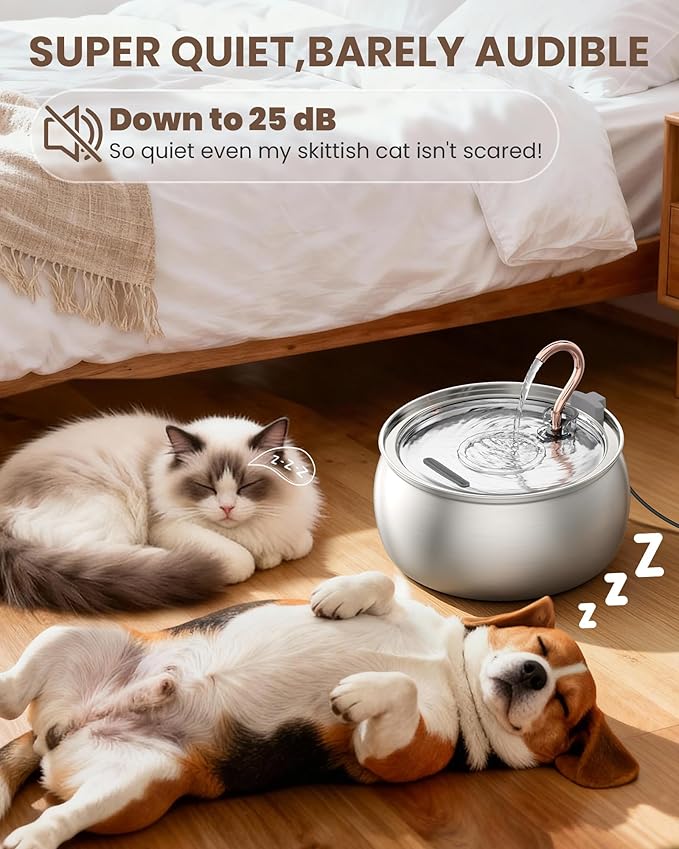 135oz/4.0L Cat Water Fountain with Copper Swan Spout, Ultra Quiet Automatic Pet Drinking Fountain for Cats & Dogs, Includes 3 Replacement Filters