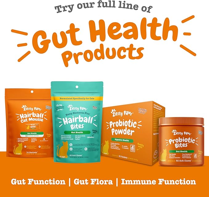 Zesty Paws Hairball Cat Mousse - Hairball Treats for Cats Digestive Support - Lickable Cat Vitamin Treats for Skin & Gut Health - Squeezeable Puree Tube for Furball Relief - Chicken 14ct