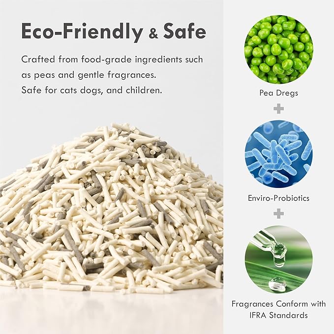 Boba Scented Pellet Tofu Cat Litter & Deodorizer Set – Strong Clumping, Odor Control, Easy Cleanup, Long-Lasting Freshness