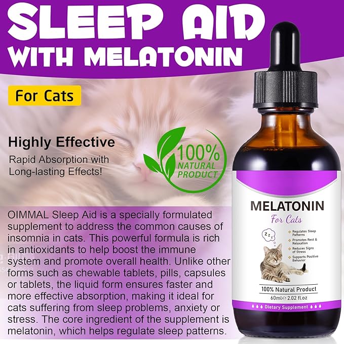 Melatonin for Cats - Cat Calming Treats- Cat Sedative for Grooming - Helps to Support Restful Sleep for Your Cat - Cat Sleep Aid - Anxiety Relief for Cats