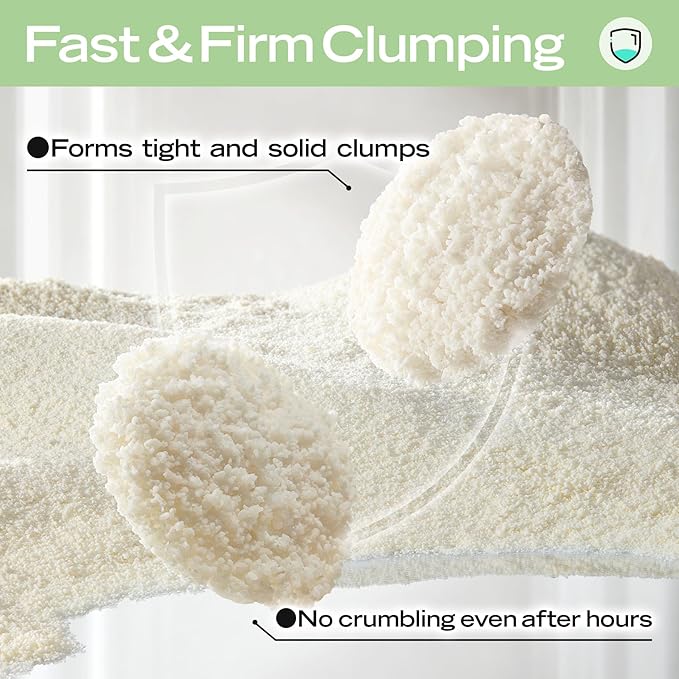 Natural Cat Litter Green Tea Scent, Plant-Based, Strong Clumping Litter, Odor Control, Easy Scooping, Clumps Lift Cleanly, Low Dust, 5.5 LB