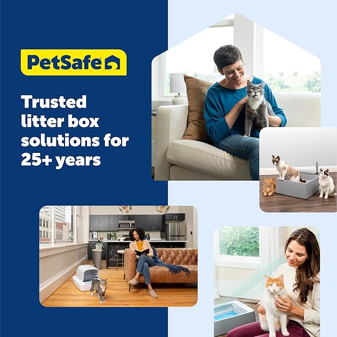 PetSafe ScoopFree Crystal Pro Legacy Self-Cleaning Automatic Litter Box - Uncovered Motion-Sensing Cat Box with Integrated Health Counter - Includes 1 Disposable Crystal Litter Tray