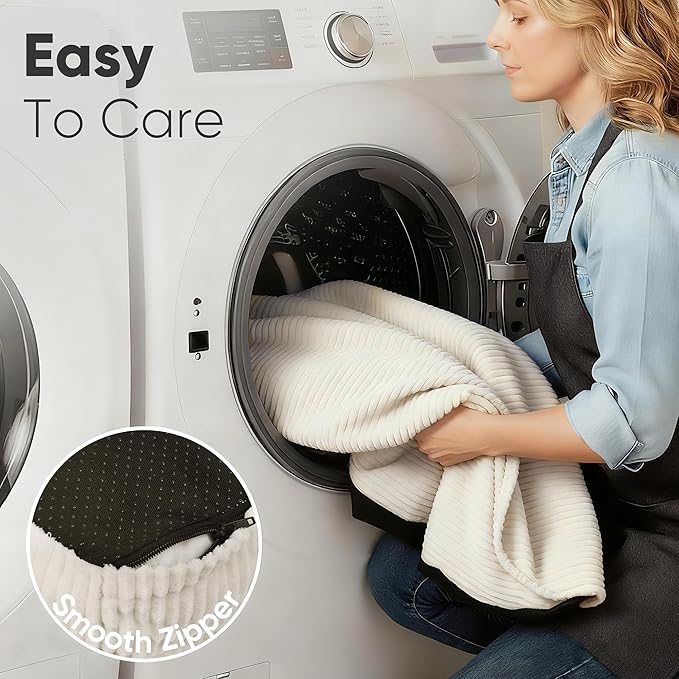 FUKUMARU Cute Dog Bed, Waterproof Corduroy Dogs Couch, 36in Orthopedic Pet Sofa for Medium to Large Dogs Dog, Warm Cotton Pet Bed with Washable Cover, Cream