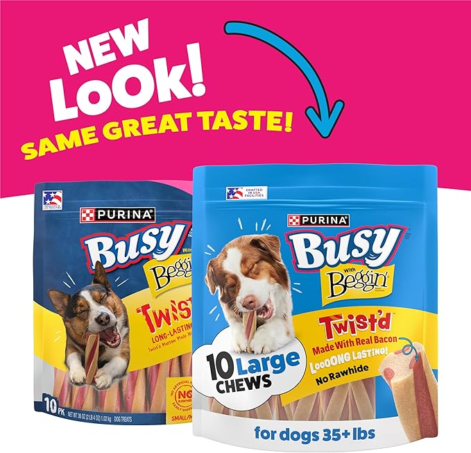 Purina Busy With Beggin' Dog Treats, Twist'd - 10 Count (Pack of 1)