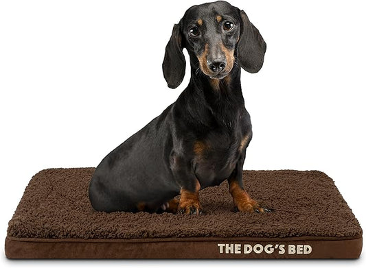 The Dog’s Bed Orthopedic Memory Foam Dog Bed, Small Brown Plush, Pain Relief for Arthritis, Hip & Elbow Dysplasia, Post Surgery, Lameness, Supportive, Waterproof Washable Cover, Veterinary Approved