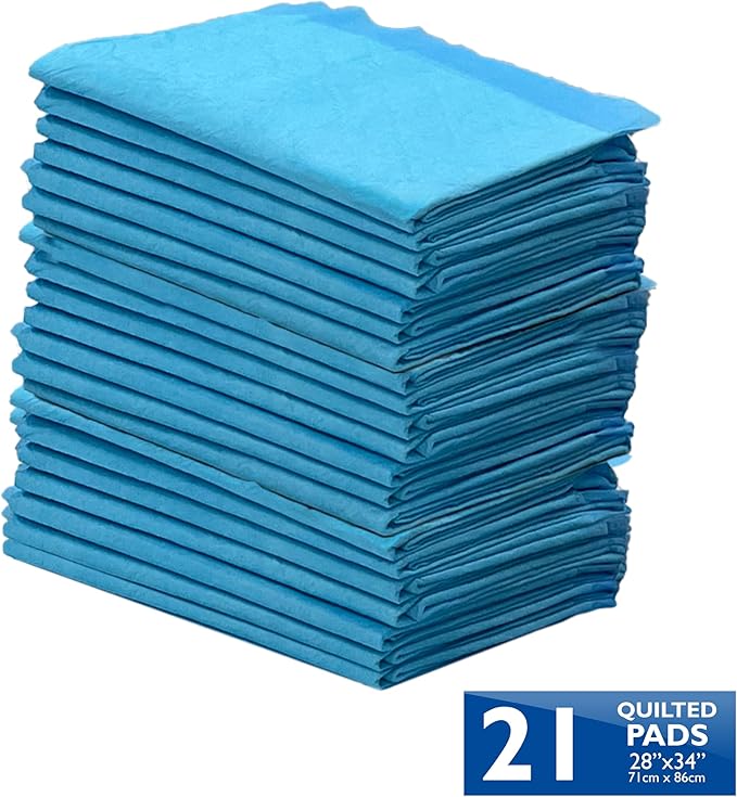 Four Paws Wee-Wee Superior Performance Unscented Extra-Large Pee Pads for Dogs & Puppies, Quilted Leak-Proof Dog Housebreaking Potty Training Floor Protection, 28" x 34", 21 Count