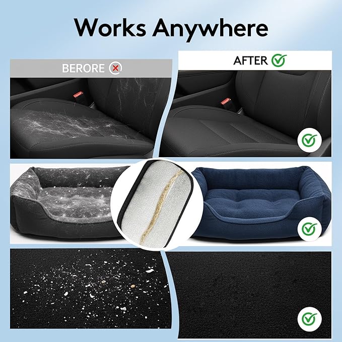 1 Pack Pet Hair Remover Glove Brush, Reusable Cat & Dog Grooming Mitt for Shedding Hair, Lint & Dust Cleaning on Furniture, Clothes, and Car Seats