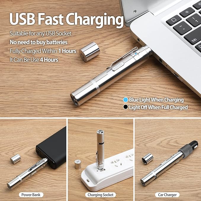 Laser Pointer Cat Toy, Interactive Toy with Red Dot LED Light Pointer, Long Range 3 Modes Projection Playpen for Kitten Interaction,USB Recharge Pointer (1 pcs)