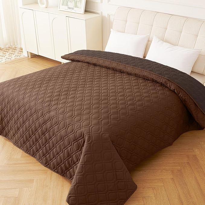 hyha Waterproof Dog Bed Blanket, Soft Pet Blankets, Waterproof Couch Cover for Dogs, Reversible Sofa Covers Washable for Furniture (82x82 Inch, Brown/Chocolate)