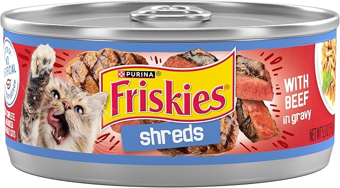 Purina Friskies Shreds With Beef in Gravy Wet Cat Food - (Pack of 24) 5.5 oz. Cans