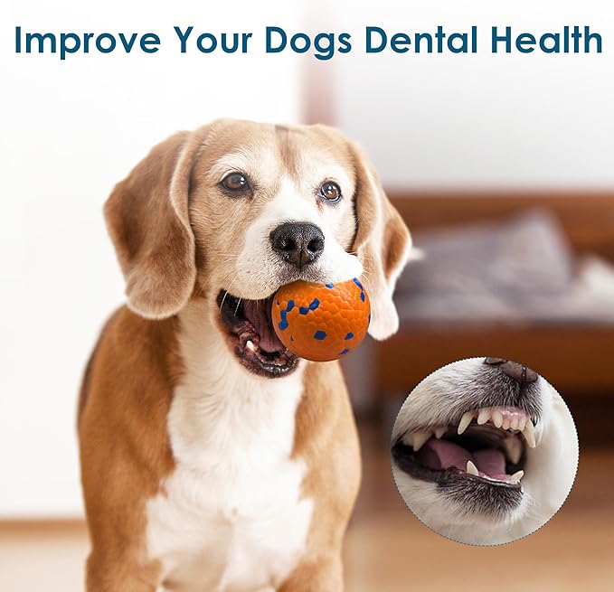 Diman Interactive Dog Toys Balls for Aggressive Chewers, Durable, Bouncy Fetch Balls, Interactive Pet Toys for Herding & Playing, Water, Orange& Blue (2 Pack)